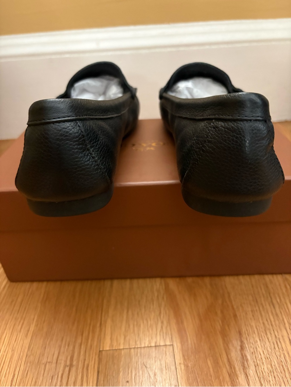 Coach Frederica Black Leather Moccasin Loafers with Silver Accent, NWT - Picture 6 of 11